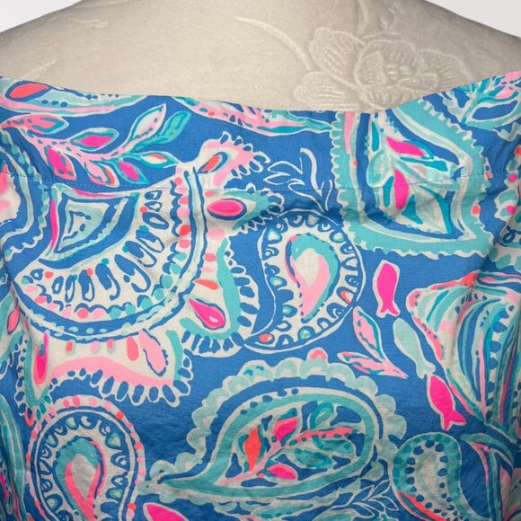 Lilly Pulitzer Off Shoulder Paisley Cotton Top Small - Picture 4 of 10